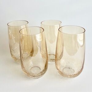 Pier 1 Imports | Amber Crackle Golden Luster Highball Glasses Set Of 4